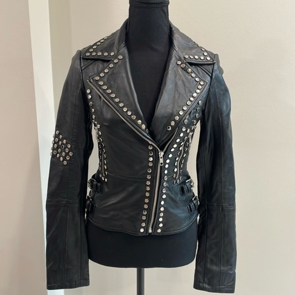 GATSBYLADY Jackets & Blazers - GatsbyLady London Limited Edition Black 100% Lambs Leather Moto Jacket size 2